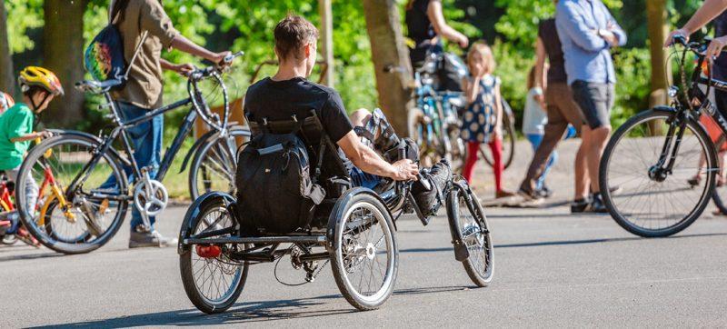 People on bicycles